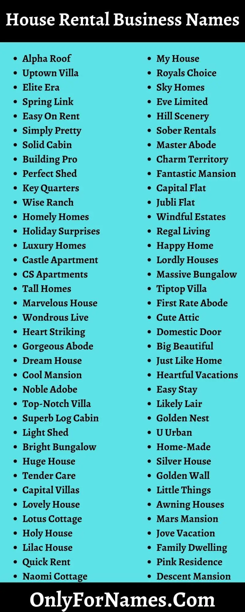 House Rental Business Names