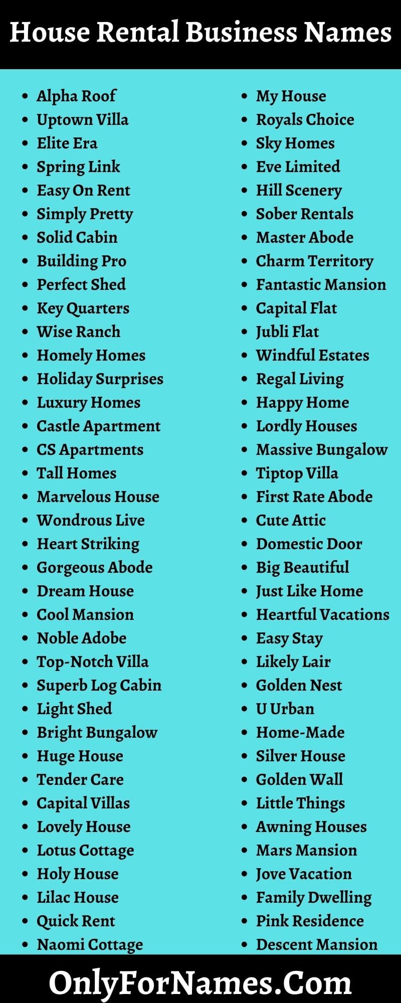 260 House Rental Business Names To Flow Your Business