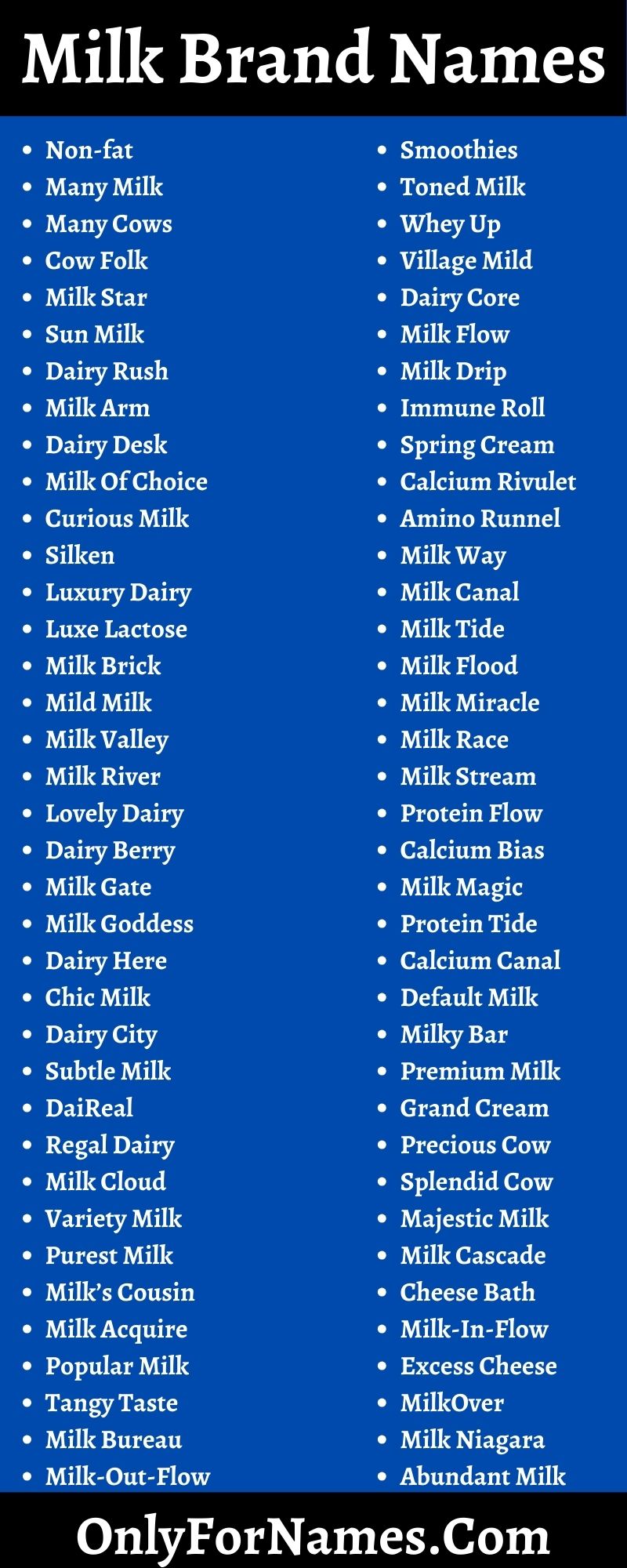 Milk Brand Names