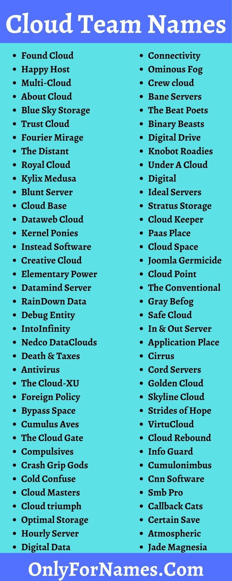 Cloud Team Names