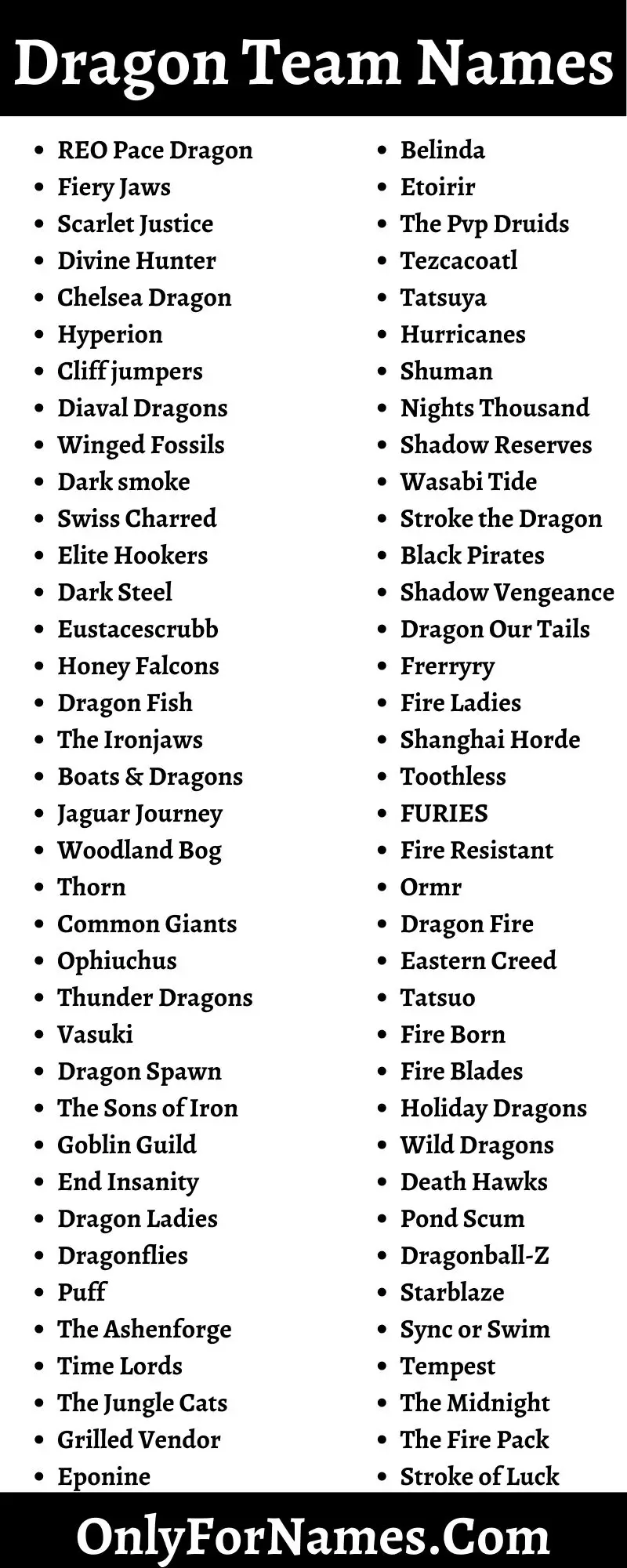 Dragon Team Names