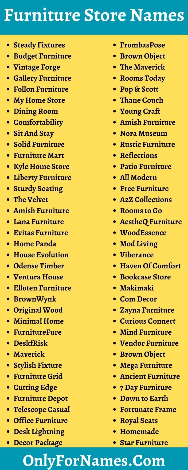 Furniture Store Names