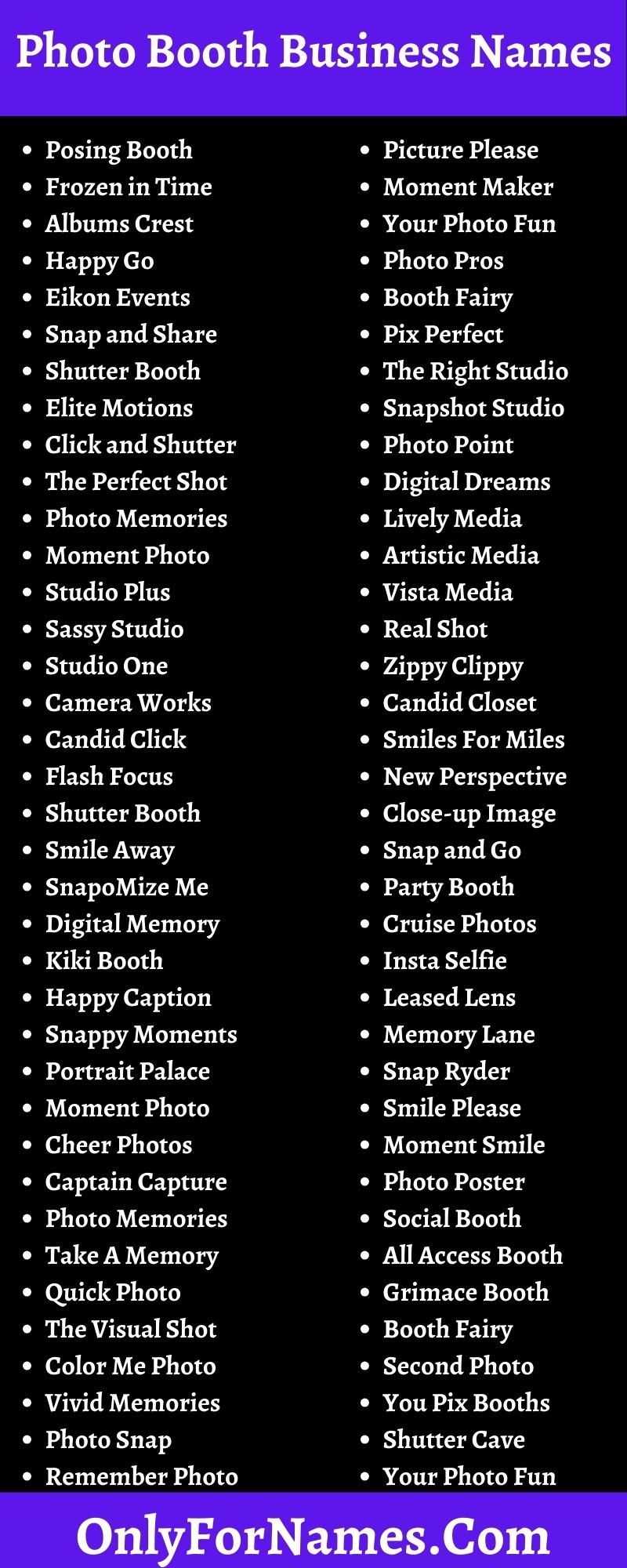 Photo Booth Business Names