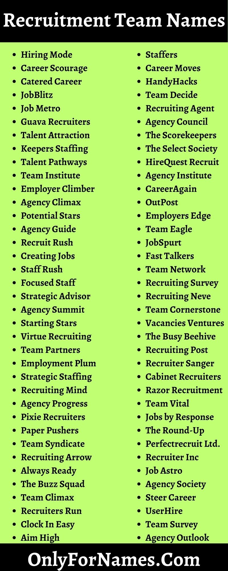 Recruitment Team Names