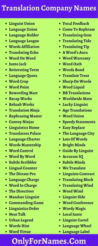 274+ Translation Company Names To Explore More