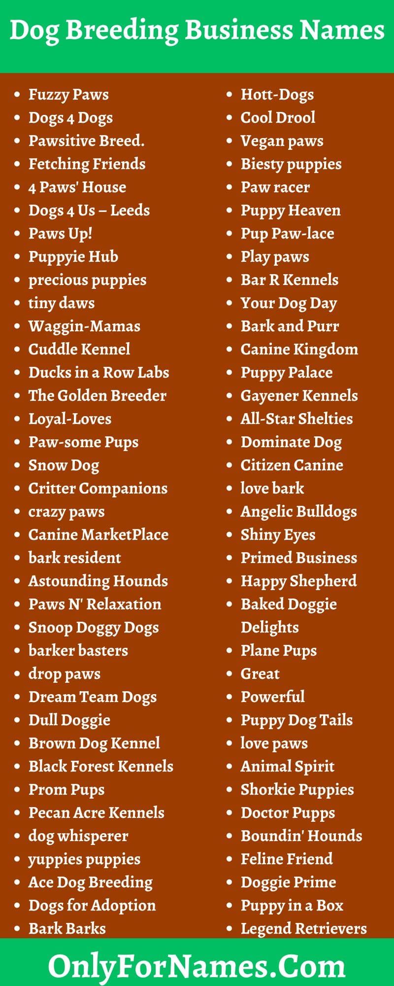 Dog Breeding Business Names