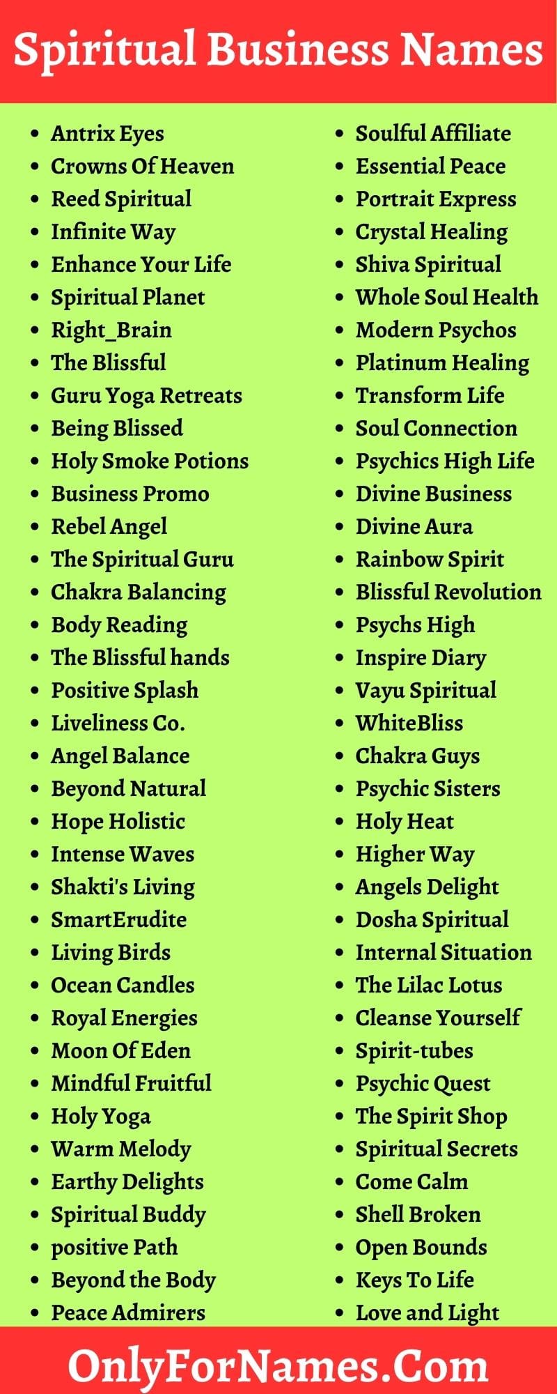 Spiritual Business Names