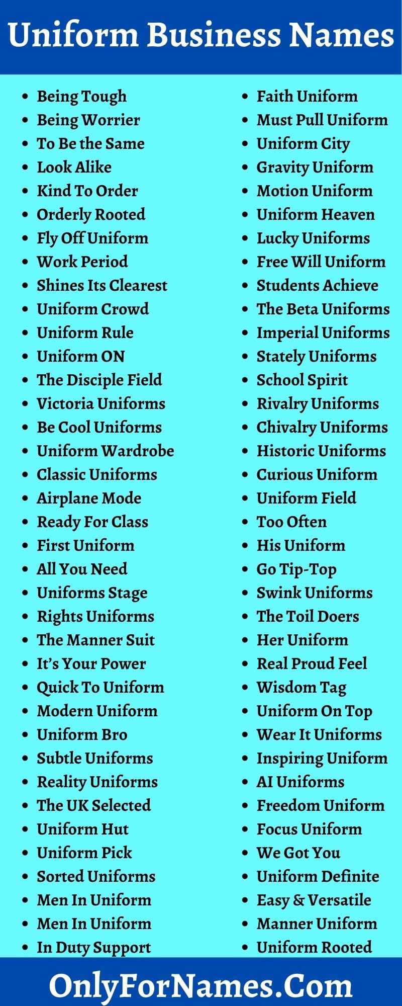 Uniform Business Names