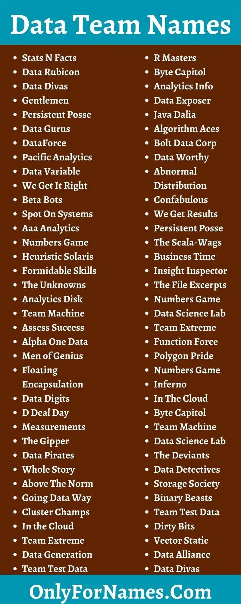 Data Team Names