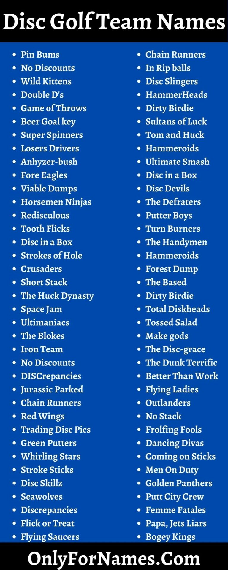 299+ Disc Golf Team Names For Your Golf Team