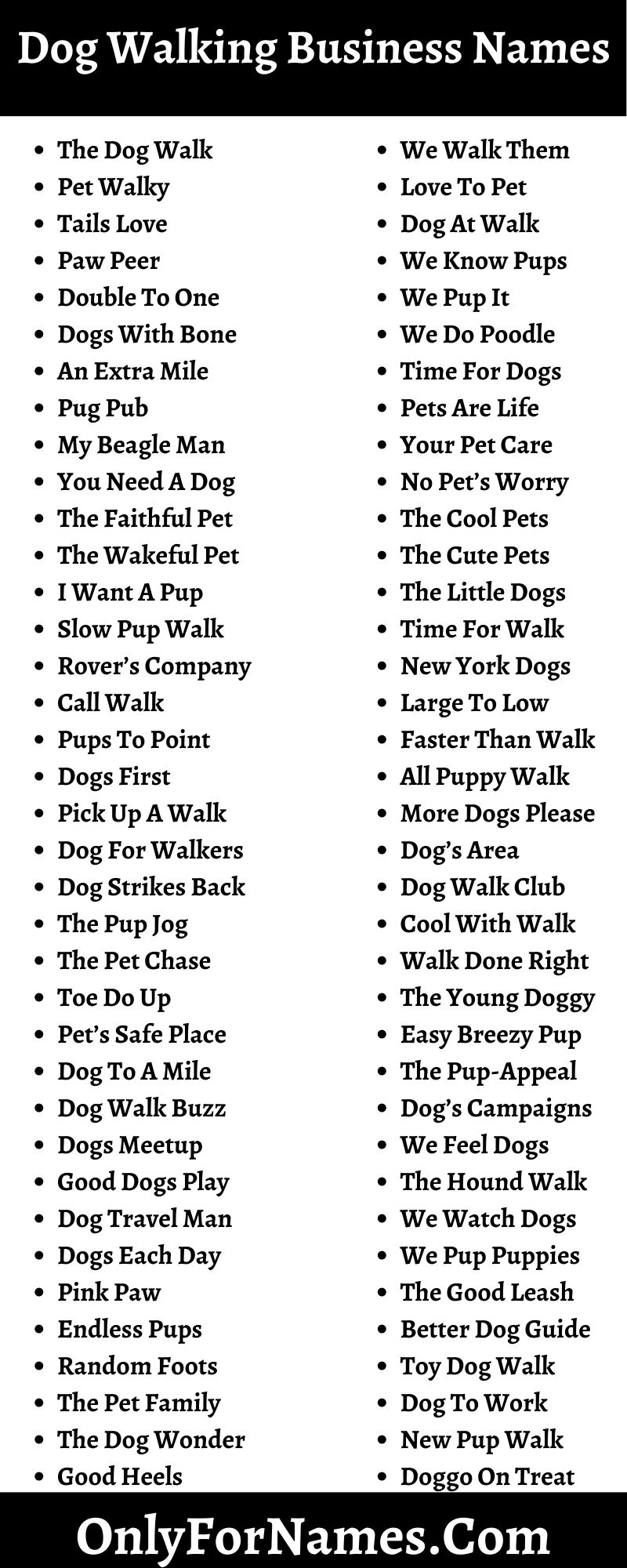 Dog Walking Business Names