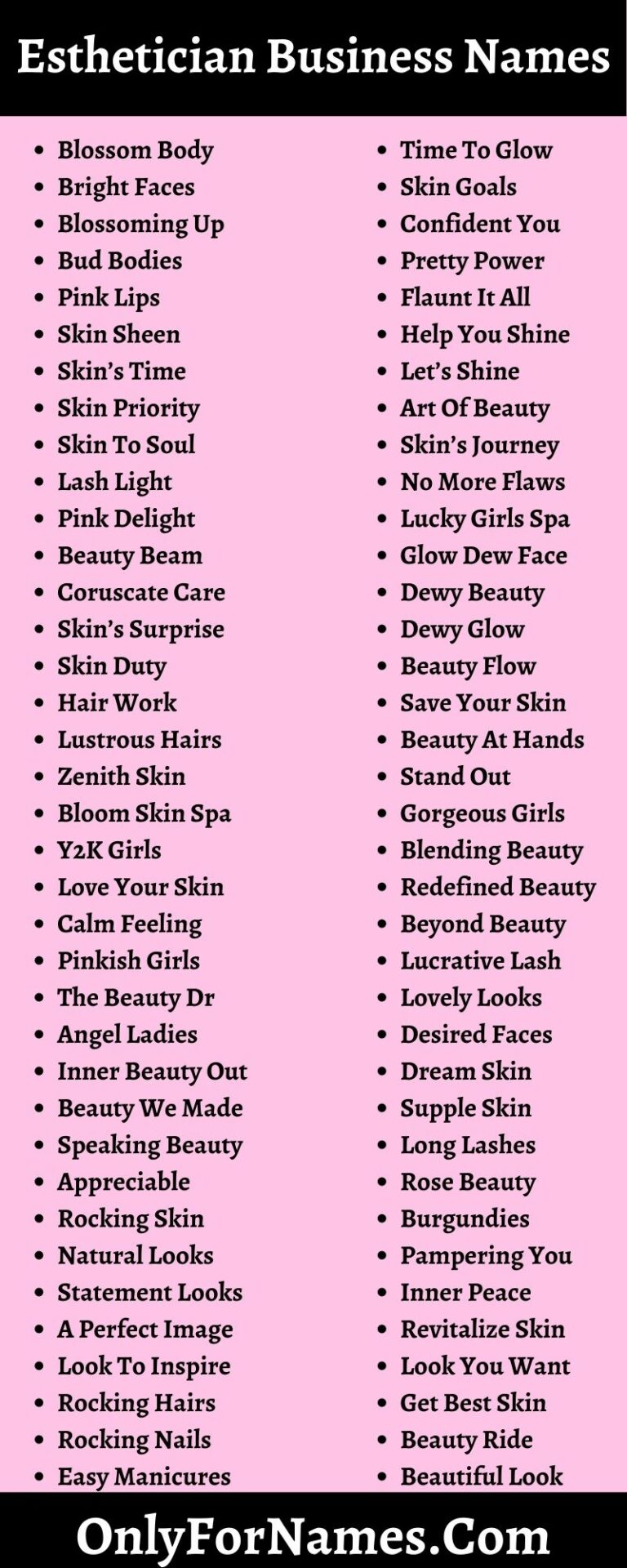 Esthetician Business Names To Stand Out More