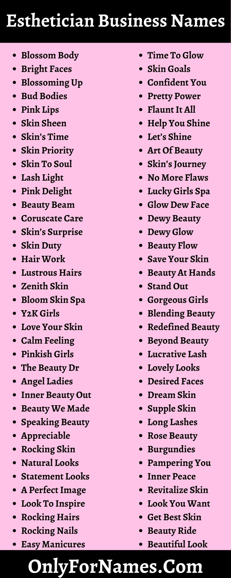 Esthetician Business Names