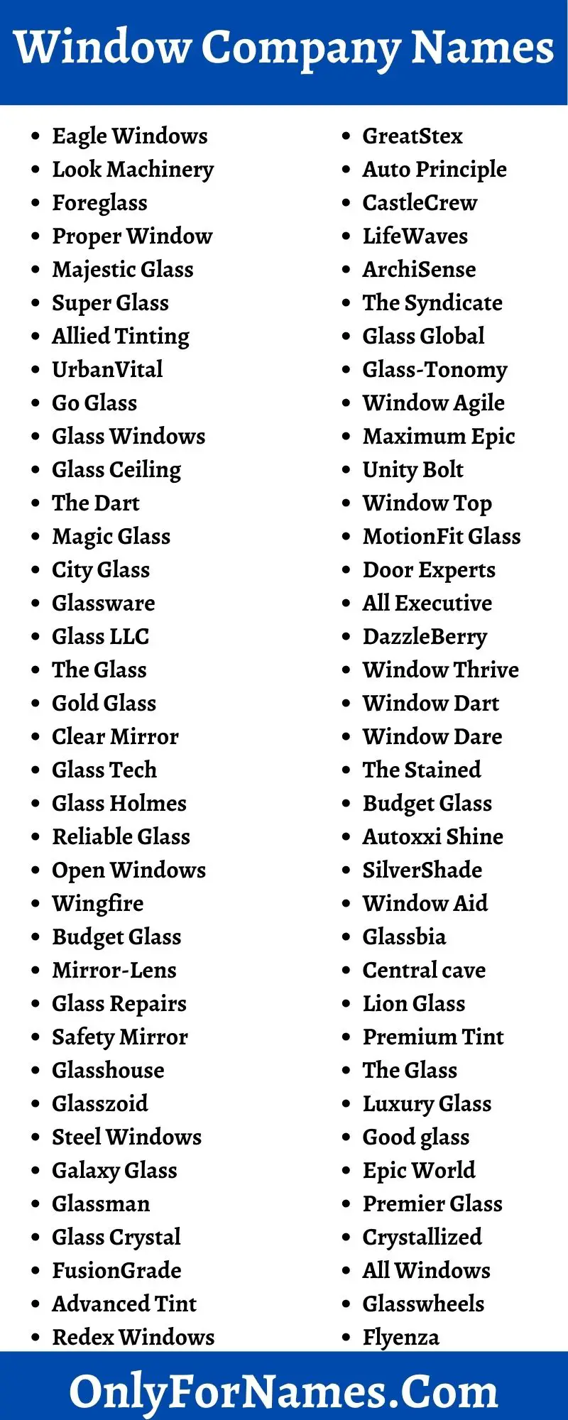 Window Company Names