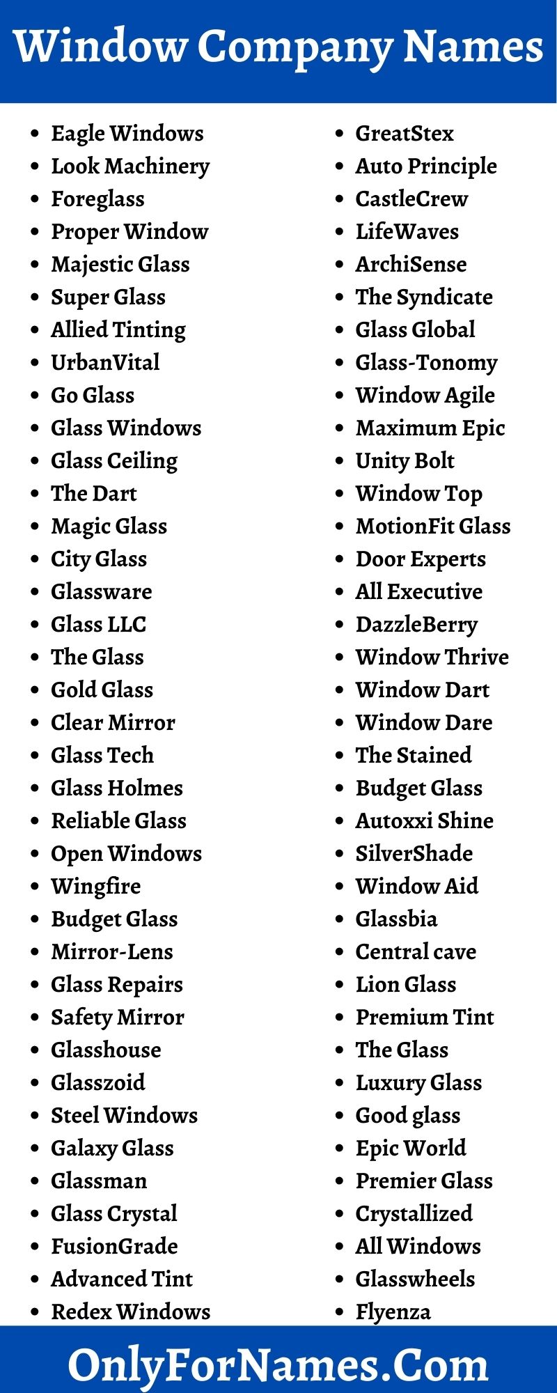 Window Company Names