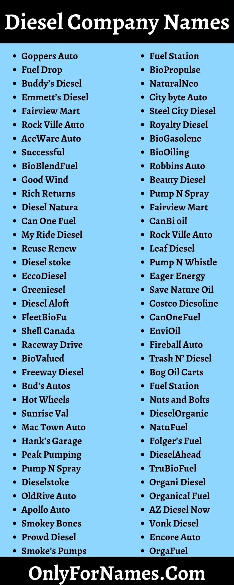 Diesel Company Names