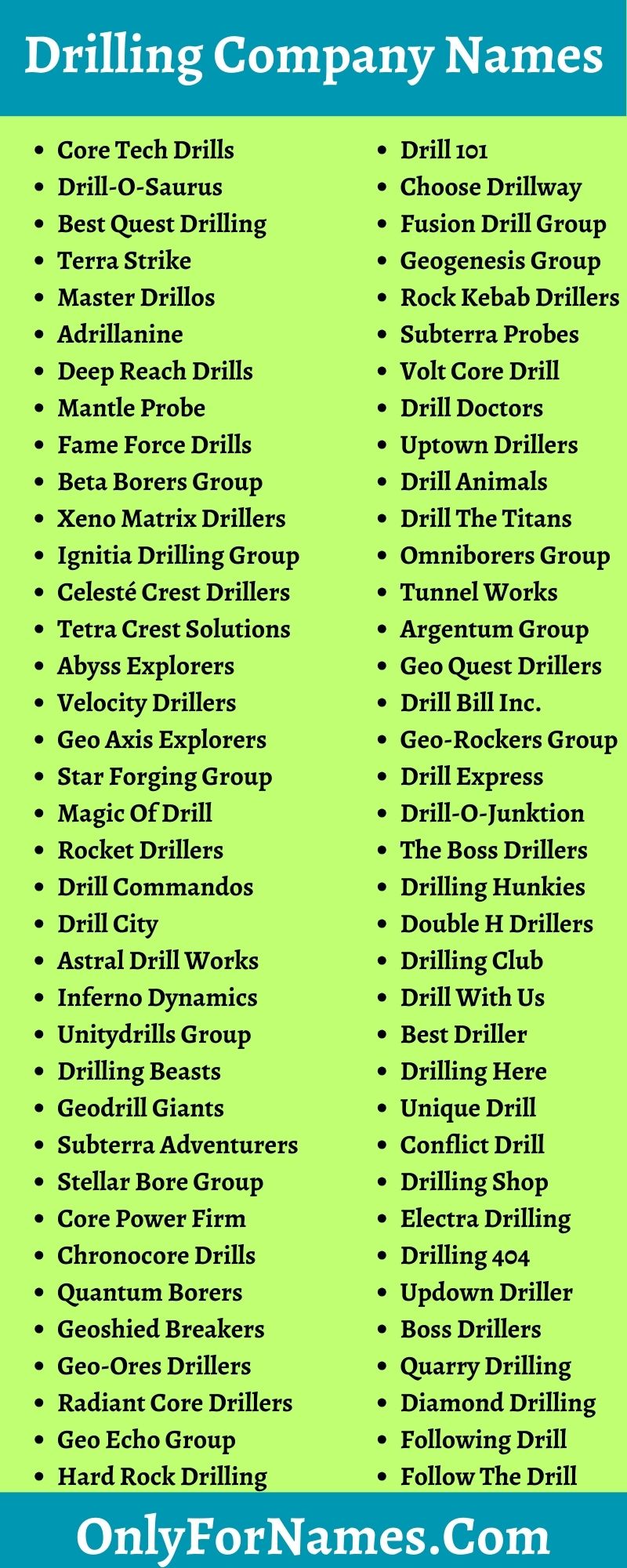 Drilling Company Names