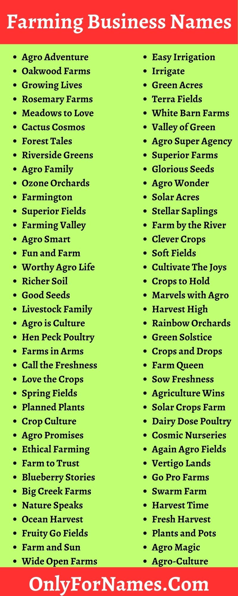 Farming Business Names