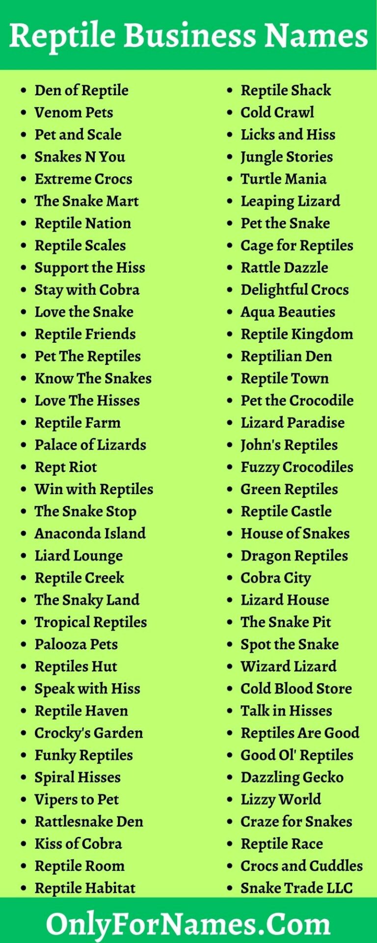 260+ Reptile Business Names That Are Unique
