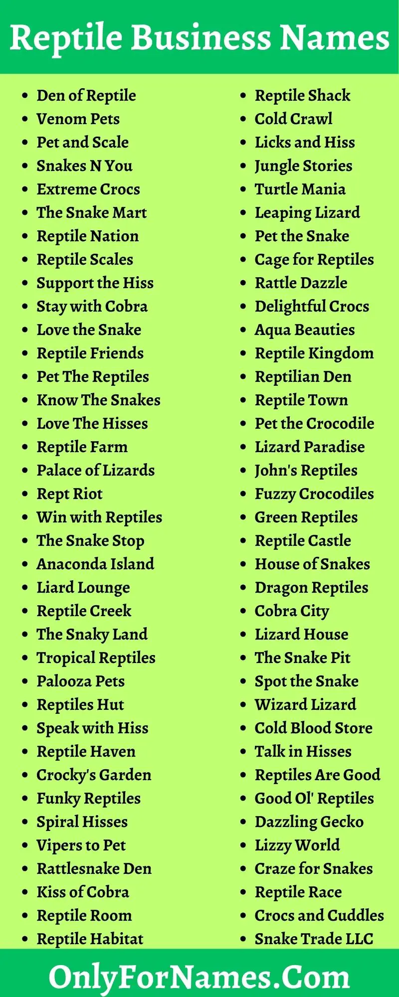 Reptile Business Names