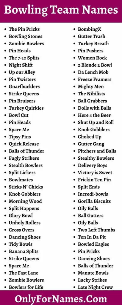 398+ Bowling Team Names: Cool & Creative Names For Bowling Team