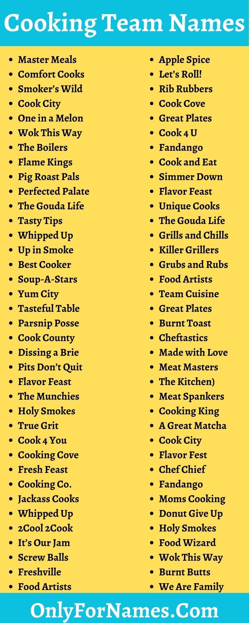 Cooking Team Names